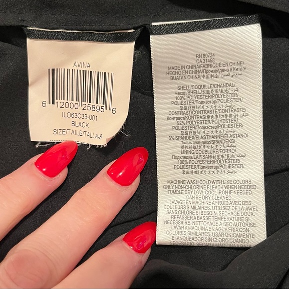 BCBG Max Azria "Avina" Dress (Straight Hem) Black Size 8 - Picture 6 of 6